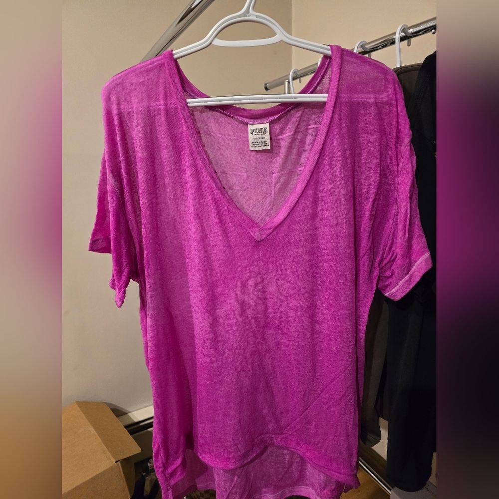 Pink Victoria's Secret V-Neck T-Shirt